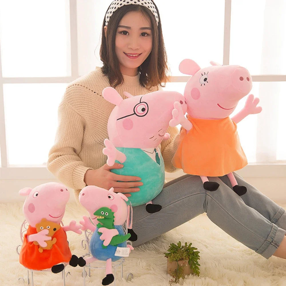 Jouets Peppa Pig 30CM Kawaii Cochonnet George Cochonnet Papa Cochonnet Maman Dessins Animés Poupées Décoration Chambre d'Enfants Coussins Oreillers Cadeaux