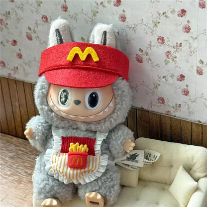 Tenue de travail Vêtements pour poupée Labubu Mode Café Fast-food Frites Hamburgers Tenue Vêtements Accessoires Cosplay