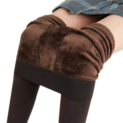 Leggings chauds en velours pour femmes, taille haute, extensibles, couleur unie, livraison directe, hiver