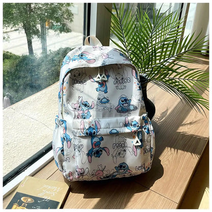 Cartoon Stitch Print Backpack Spacious Lightweight Travel Bag Waterproof School Backpack for College Students Teens Boys Girls
