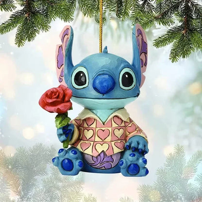 Stitch Christmas Decoration Pendant Cute Cartoon Lilo & Stitch Christmas Tree Pendant 2D Acrylic Plate Diy Party Home Decor Gift