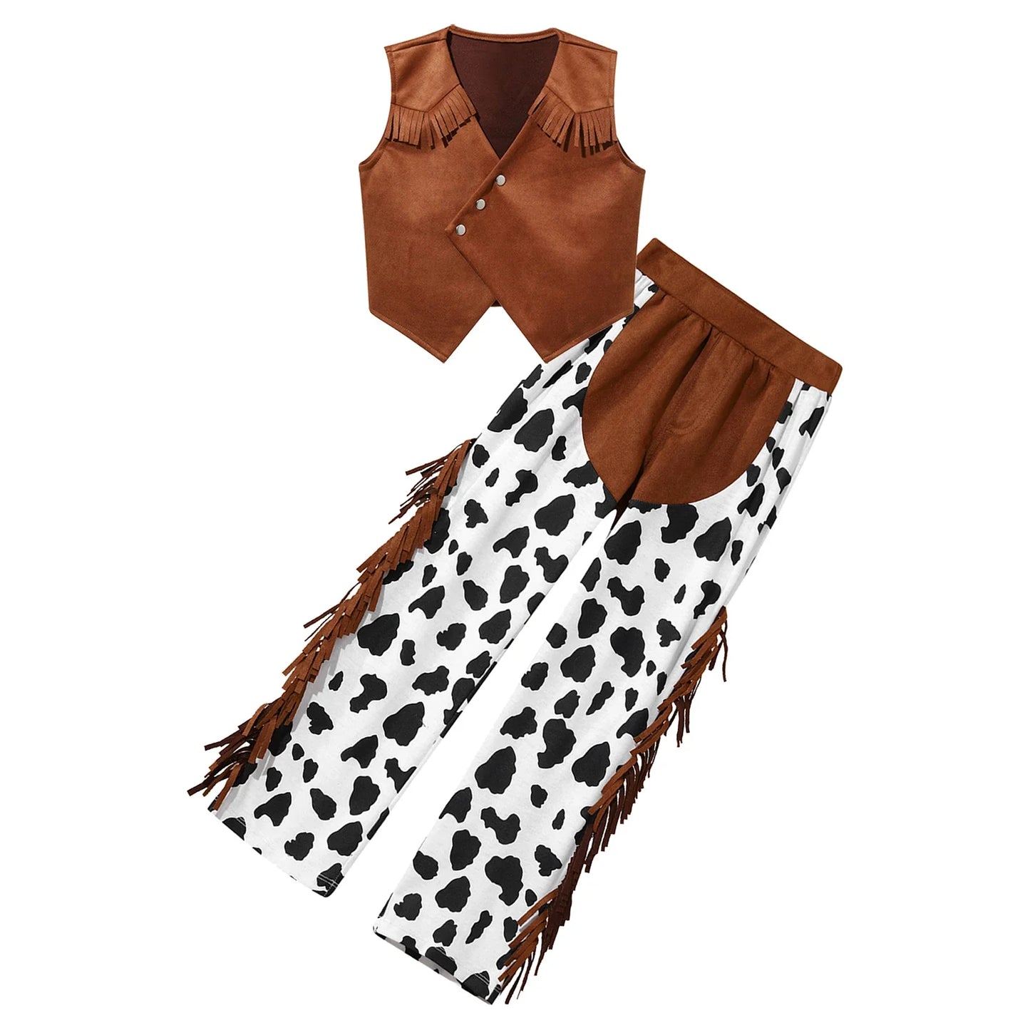 Costume de Cowboy Occidental pour Enfant, Déguisement de Cowgirl, Jeu, Interface West, ixd'Halloween, Cosplay, Ensembles de 4 Pièces, Performance sur Scène Trempée