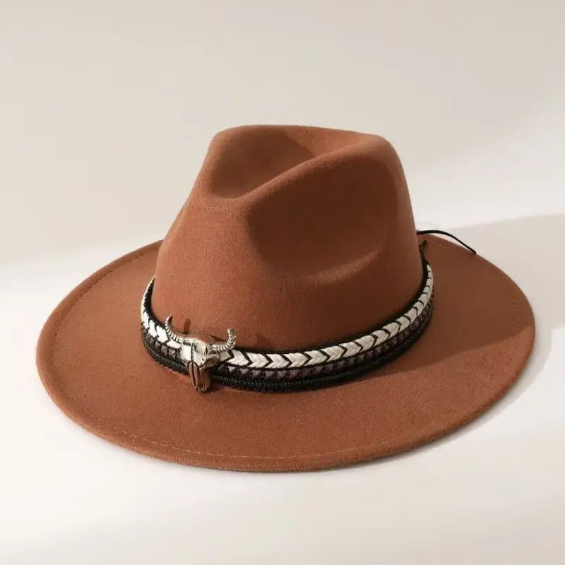 Nouveau chapeau de cowboy de style occidental, chapeau à bords roulés de style ethnique, chapeau de soleil, chapeau de jazz, chapeau de voyage d'extérieur, chapeau de cowboy imprimé vache