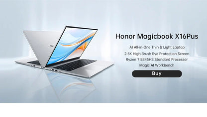 Honor Laptop X16 Plus ,Ryzen 7 8845HS,16GB 512GB/32GB 1TB,AMD Radeon™ 780M Notebook SSD IPS Ultrabook 16 Inch Computer