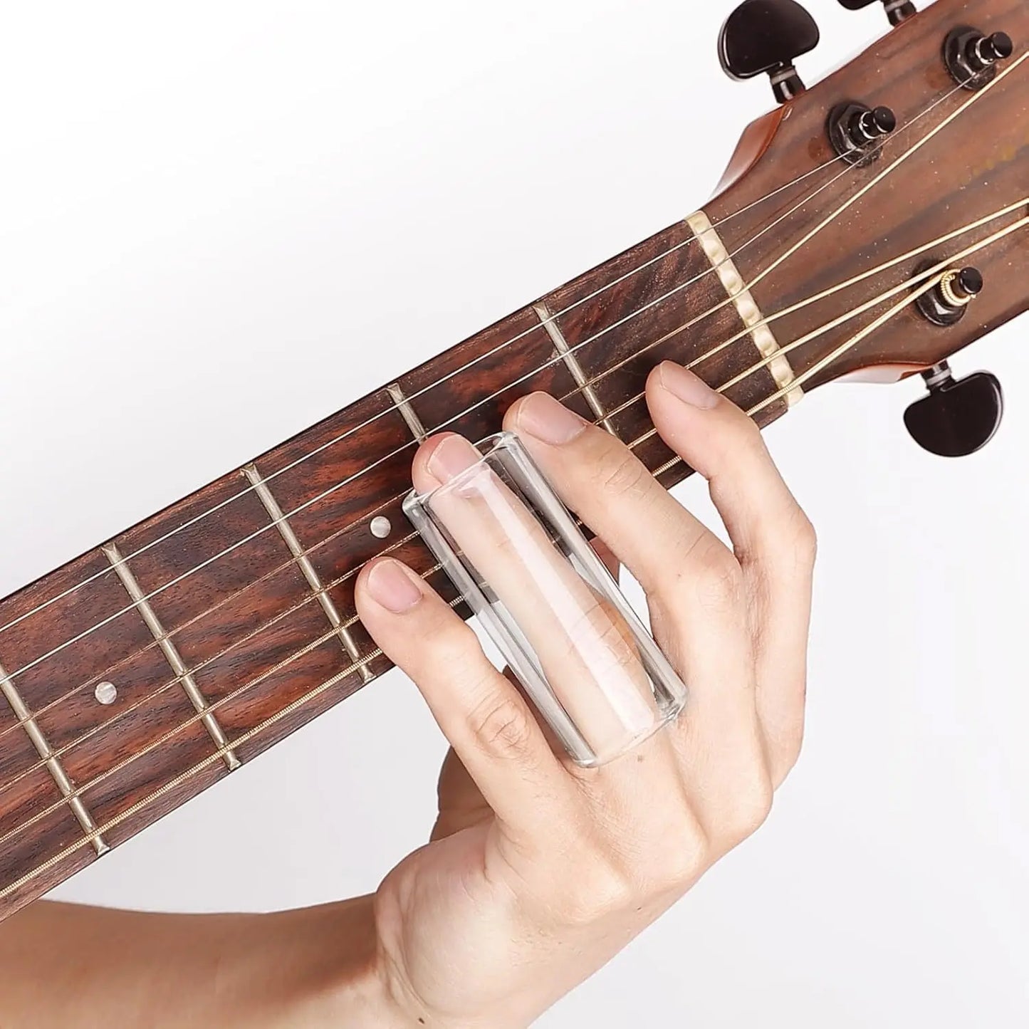 Barre coulissante de guitare 6CM, hauteur transparente, diapositives de doigt en verre pour guitare, Ukulele, Instruments à cordes, accessoires de guitare
