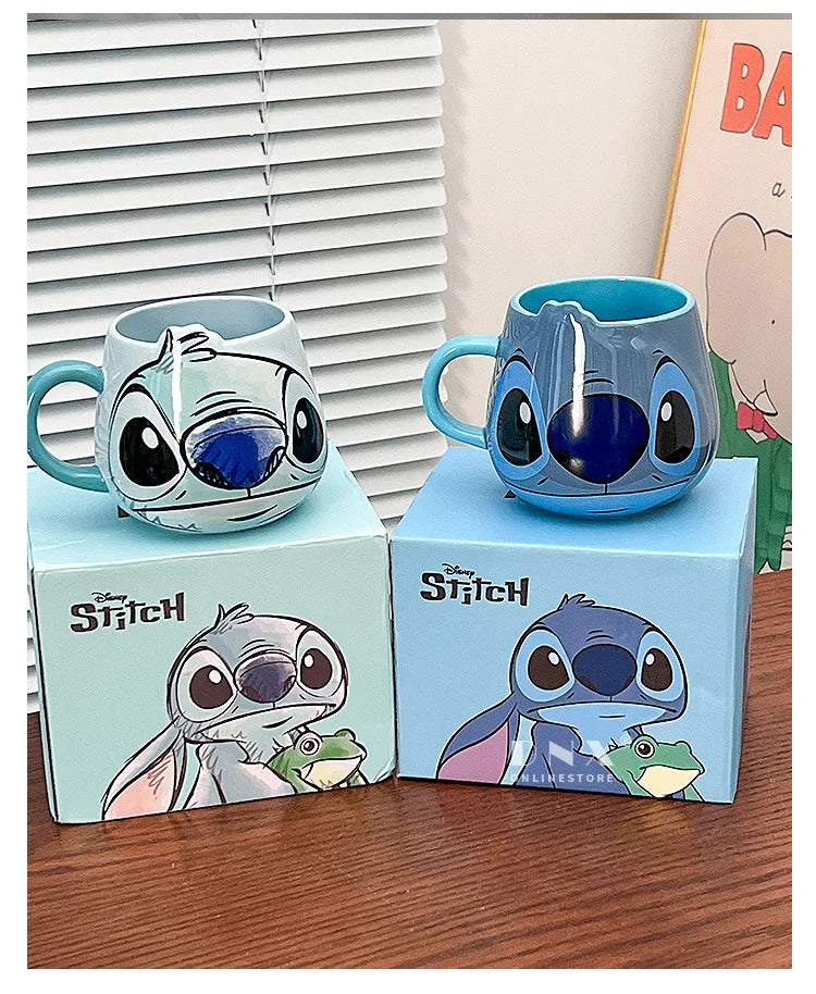 Anime Stitch Girl High-Looking Fashion Cartoon Creative Pattern Couple Milk Drinking Coffee Ceramic Mug Birthday Gifts