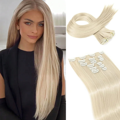 Clip In Hair Extensions Hair Extensions Thick Long Lace Weft Lightweight Synthetic Hairpieces For Women