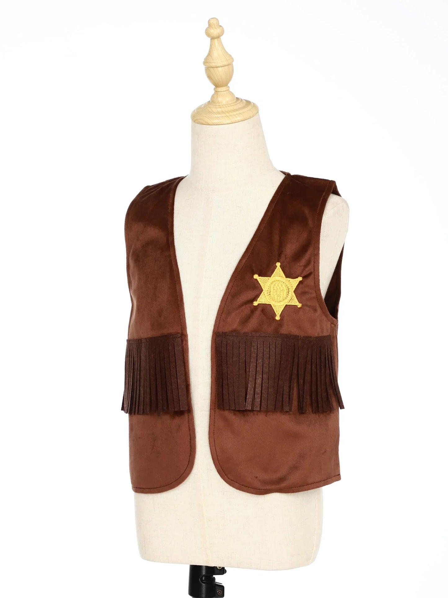 Children's Hippie Cowboy Costume, Toddler Boys Girls Cowgirl Vest, Open Front Fringed Vest for Halloween Cosplay Theme Party Outfits