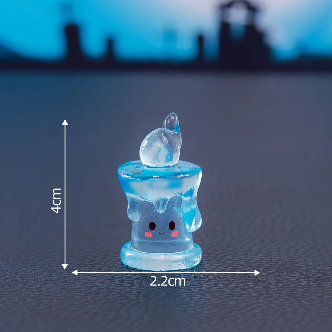 10pcs Halloween Luminous Mini Resin Candles Glow in The Dark Halloween Candelabra Miniature Ghost Candle Decor for Halloween Par