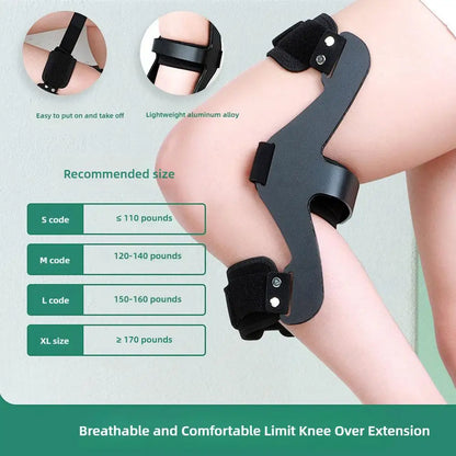 Knee Hyperextension Orthosis for Hemiplegia, Knee Joint Fixation Brace, Leg Recovery Stabilizers with Arch Support