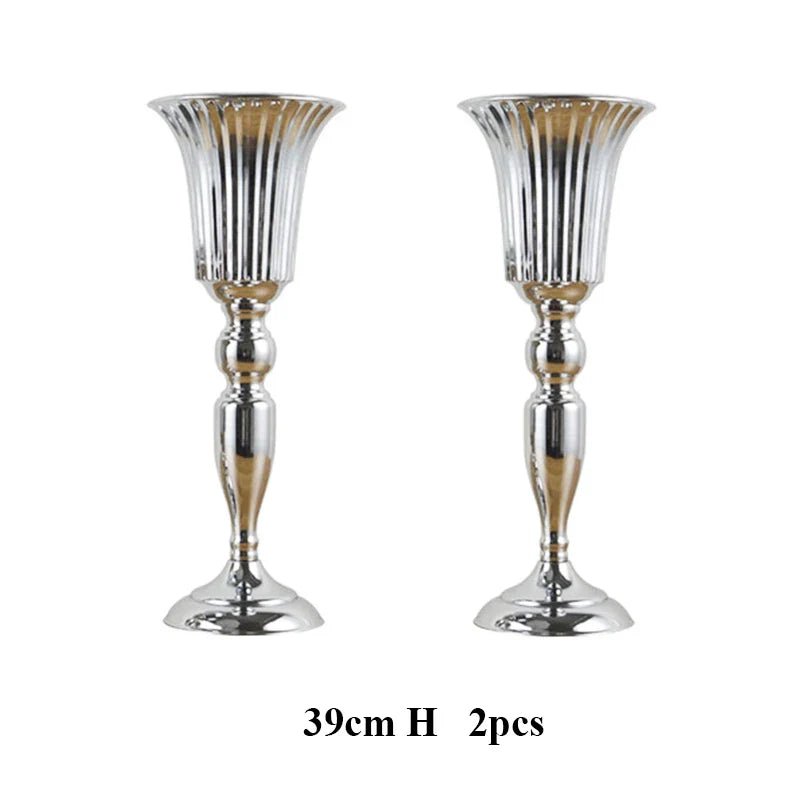 PEANDIM Luxury Silver Flower Vase Home Vase Desktop Craft Flower Arrangement Decoration Wedding Party Christmas Flower Rack