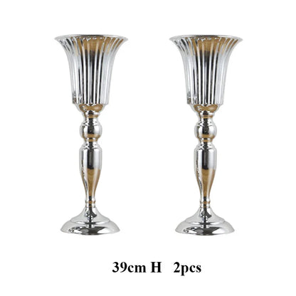 PEANDIM Luxury Silver Flower Vase Home Vase Desktop Craft Flower Arrangement Decoration Wedding Party Christmas Flower Rack