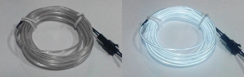 Câble lumineux EL Wire 1m/3m/5m, lumières d'ambiance intérieure de voiture, fête de danse, maison, néon, bricolage, Costumes, décoration, bande LED, lumière ambiante