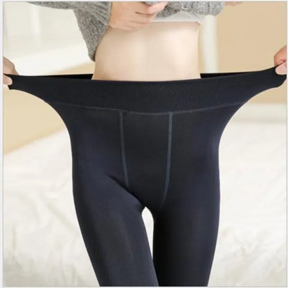 Leggings d'hiver pour femmes Leggins chauds couleur unie velours Leggins taille haute Leggings extensibles livraison directe