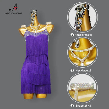 Robes de danse latine à franges, Costume de compétition Sexy pour femmes, vêtements d'entraînement pour salle de bal, Costume grande taille pour filles, Performance de Cabaret, 2026