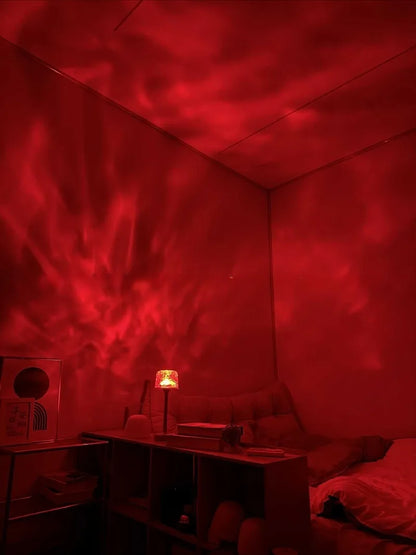 Lampe de chevet LED haute sur pied, effet vague d'eau, atmosphère romantique, cadeau pour couple, veilleuse de projection d'intérieur pour chambre à coucher