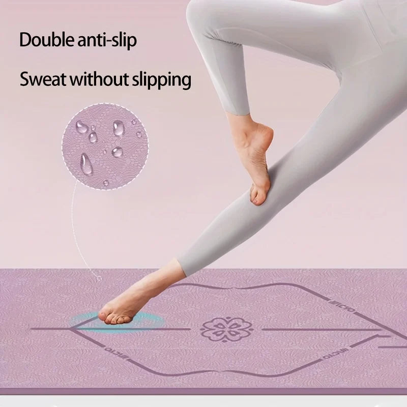 Tapis de Yoga TPE Épais Antidérapant Tapis de Fitness Insonorisé Tapis de Sol pour Corde à Sauter Tapis de Danse Essentiels Pilates Fitness