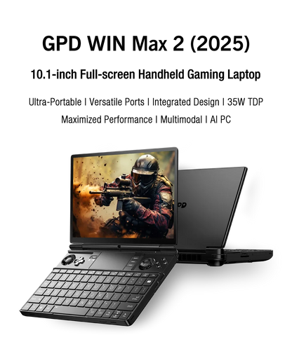 New 2025 version! GPD WIN Max 2 10.1 Inch Handheld AMD AI 9 HX 370 64GB RAM 2TB SSD Mini Laptop Computer for business