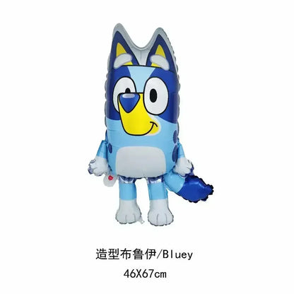 Moose Cartoon Bluey Famille Ballon en Aluminium Jeux Jouets Bleus Oranges Kit de Décoration de Ballons Bluey Fournitures de Fête d'Anniversaire Cadeaux Jouets