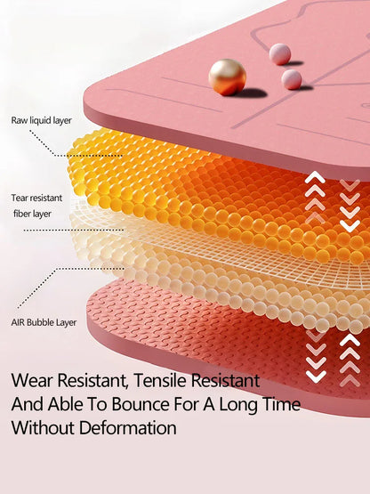 TPE Yoga Mat 6mm Pilates Mat Home Anti slip Shock Absorbent Soundproofing Fitness Mat Special Jumping Exercise Mat 183*60cm