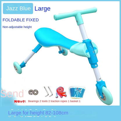 New liftable children's folding large mantis car three-wheeled scooter baby walker 1-6 years old yo-yo car