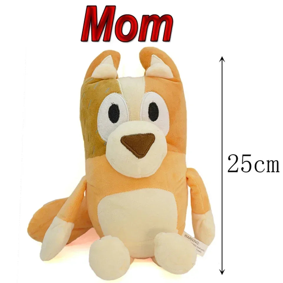 VENTE CHAUDE Peluche chien Bluey Bingo Famille Jouet en peluche dessin animé Chien doux animaux en peluche poupées cadeaux d'anniversaire de Noël Famille Blue-Y Bingo!