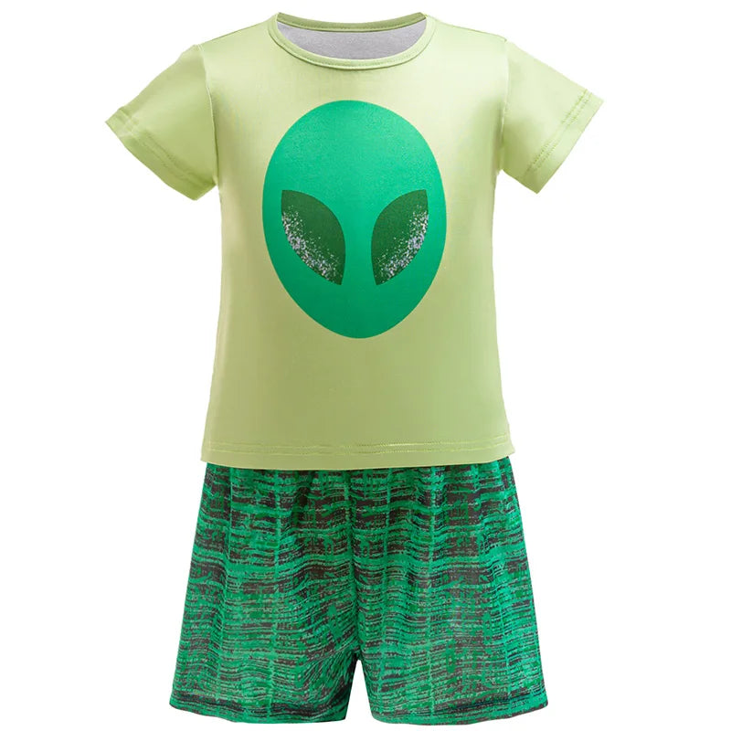 Elio Boys Costume Cosmic Adventure Outfits Alien Anime Movie Cosplay Clothes Boys Tshirt Shorts Cloak Sets Party Carnival Hallow