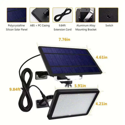 Projecteur LED solaire 550 Lumens 48 LED IP65 applique murale extérieure étanche avec panneau solaire pour paysage certifié RoHS