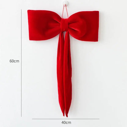 Grand nœud papillon de noël suspendu, pendentif en velours rouge pour porte, décoration de fête de noël du nouvel an 2026, nouvelle collection