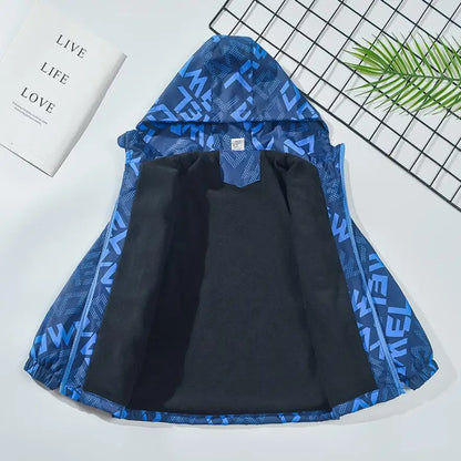 Boys Fashion Outdoor Jacket Thick Winter Waterproof Jackets For Kids Warm Clothes Autumn Boy's Windbreaker Hooded Coat