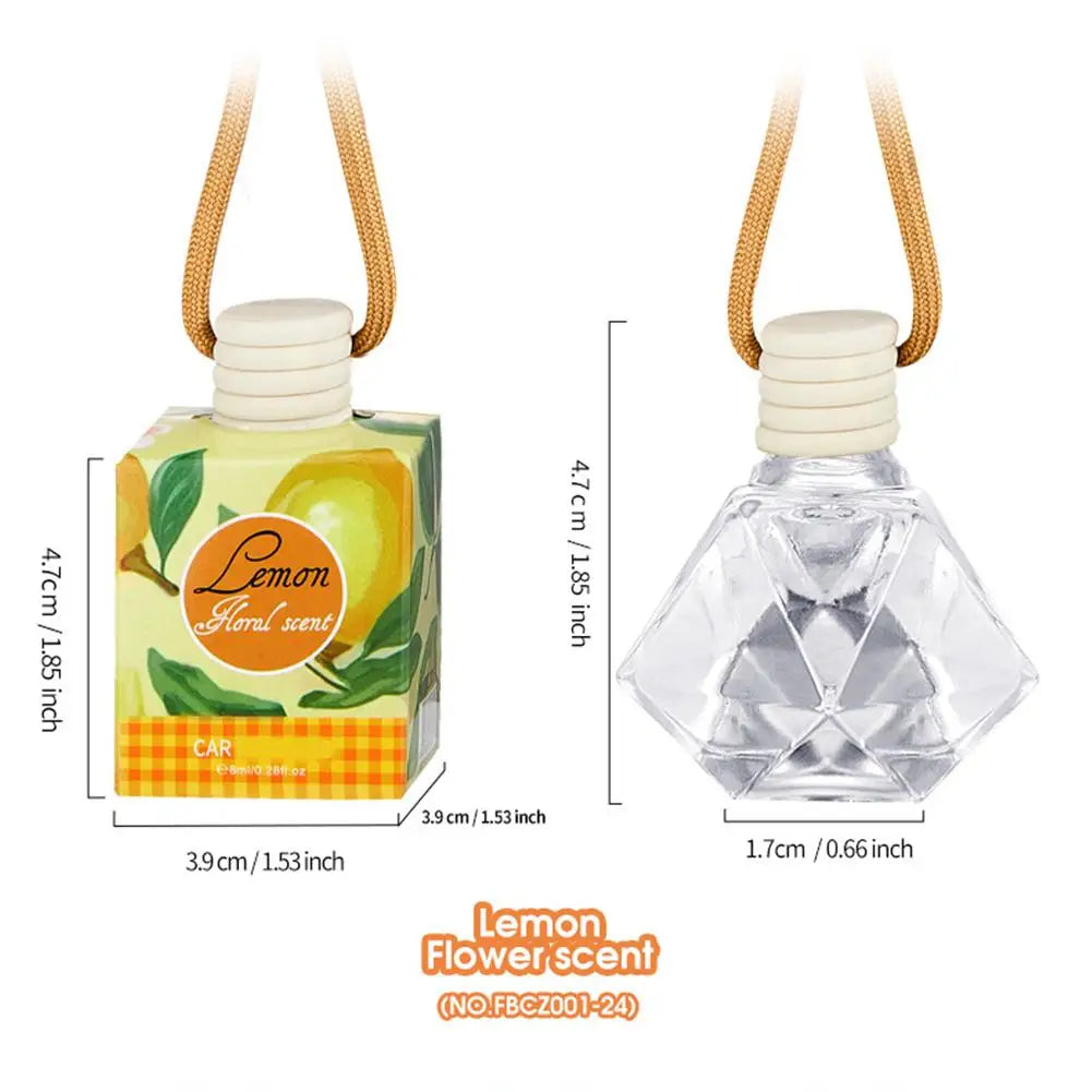 Diffuseur d'aromathérapie à suspendre pour intérieur de voiture, désodorisant de voiture, parfum longue durée pour voiture et maison Citron / Fleur de pêcher / Noix de coco / Oud