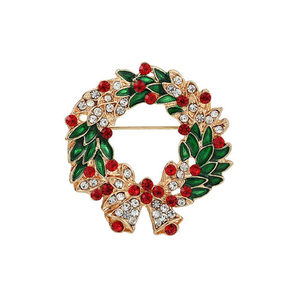 Christmas Brooches for Men and Women, Santa Claus Hat, Gloves, Bells, Socks, Rhinestone Suit, Metal Brooches, Badges, New Year Gift, 2022