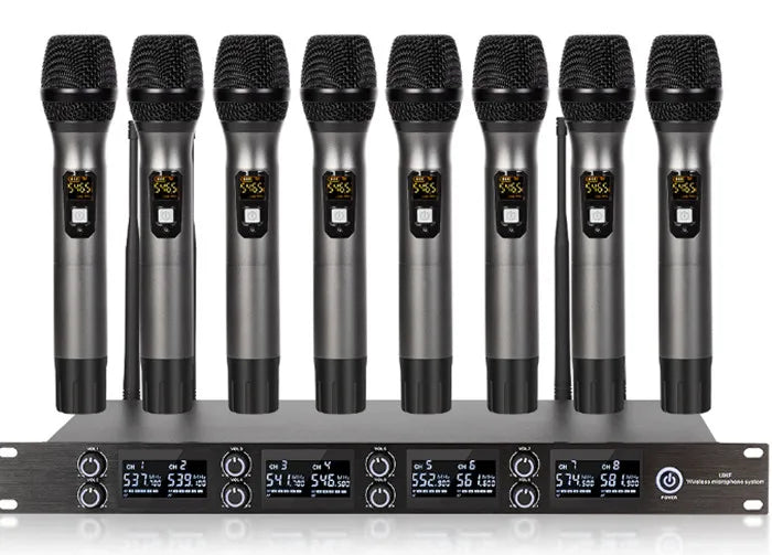 550-587mhz K-25R 8 channels outdoor uhf  karaoke singing performance sound system wireless microphone system professional