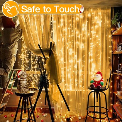 220V LED Curtain Light, Holiday Curtain String Light, Indoor and Outdoor, Christmas Decoration, Fairy Lights