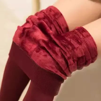 Leggings d'hiver femmes épais velours chaud Leggings femmes Stretch taille haute prévenir le froid Super chaud pantalon