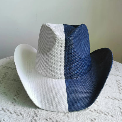 Hand-painted Western Cowboy hat Bronze green hat for men women Large Brim stiff straw hat summer sombrero vaquero hombreковбойс