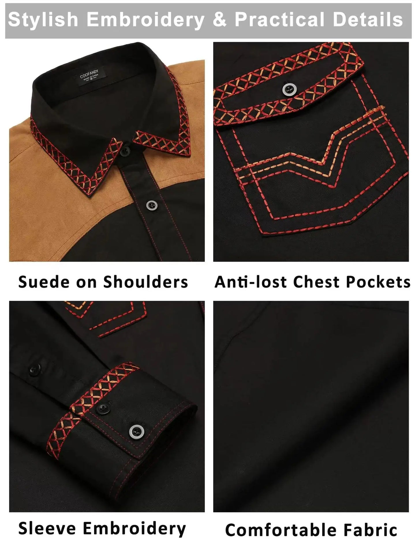 Chemise style cowboy western pour homme, printemps-automne 2025, manches longues, revers, vêtements décontractés et tendance