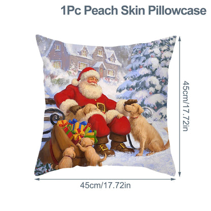 Housse de coussin de noël, père noël, décor de joyeux noël pour la maison, ornements de noël 2025, cadeaux de noël, nouvel an 2026