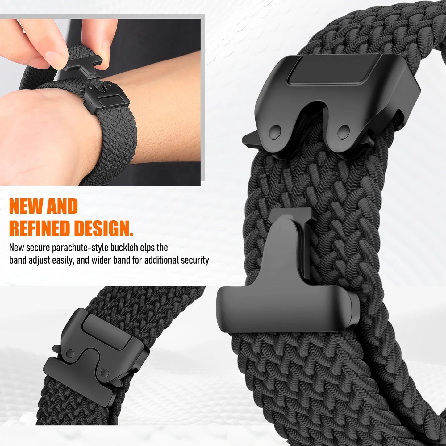 Parachute Braided Strap for Fitbit Versa 4 3 Sense 2 band Accessories replacment nylon correa Bracelet for Fitbit Versa 4 Strap