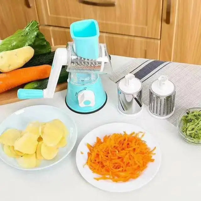 Multifunctional vegetable cutter hand-cranked rotate grater three-in-one roller vegetable cutter vertical four-in-one slicer