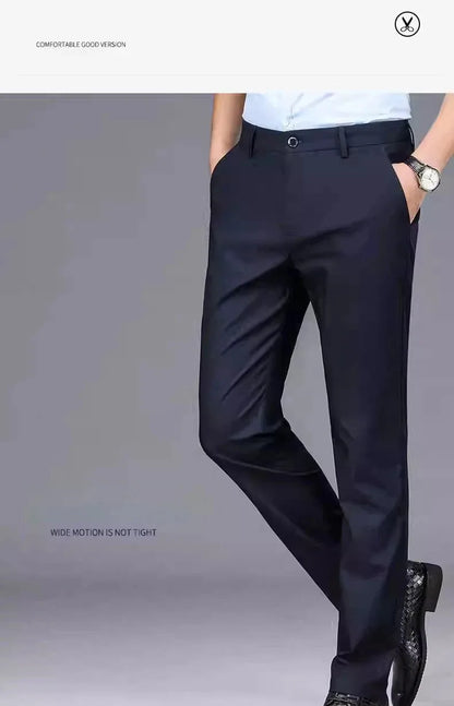 TRAF Autumn And Winter Thick Men's Fashion Comfortable Casual Long Pants Four-Sided Elastic Pants Loose Straight Leg Suit Pants