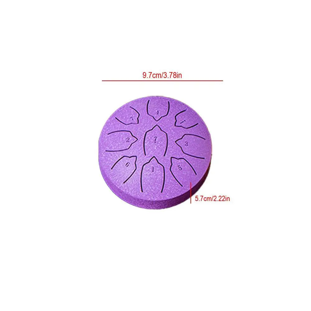 Steel Tongue Drum 4 Inch 9 Notes Percussion Instrument Balmy Drum with Drum Mallets Mini Handpan Drum for Meditation Yoga Majors