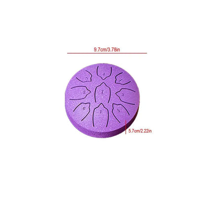 Steel Tongue Drum 4 Inch 9 Notes Percussion Instrument Balmy Drum with Drum Mallets Mini Handpan Drum for Meditation Yoga Majors