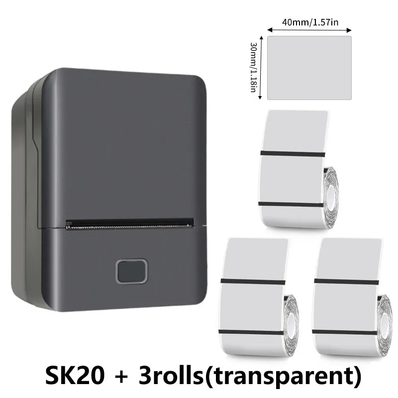SINMARK SK20 Portable Thermal Printer With Labels Mini Bluetooth Sticker Marker Self-adhesive Label Printer Photo Printer Gift