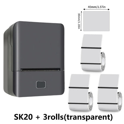 SINMARK SK20 Portable Thermal Printer With Labels Mini Bluetooth Sticker Marker Self-adhesive Label Printer Photo Printer Gift