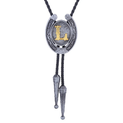 RechicGu-26 lettres Bolo pour homme, style western, cow-boy, cow-girl, cravate en cuir, collier rodéo, bijoux cadeaux, Dropshipping