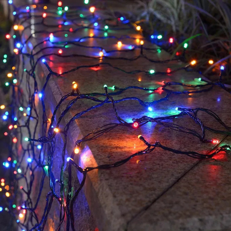 Guirlande solaire LED, lumières d'extérieur de Noël, étanche, étoilée, féerique, pour Festival, fête, ambiance