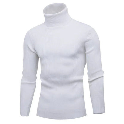Hommes Pulls Gilets Cols Roulés Tricotés Manches Longues Couleur Unie Décontracté Coupe Slim Épais Épissure Automne Hiver