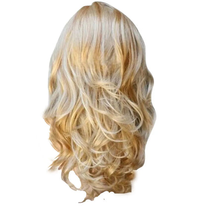 Blonde Wigs Wavy Curly Long Heat Resistant Fiber  Costume Party  Wigs for Women Synthetic