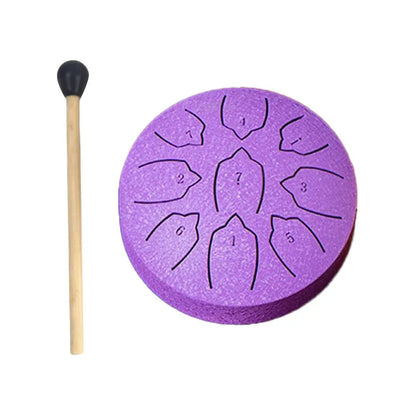 Steel Tongue Drum 4 Inch 9 Notes Percussion Instrument Balmy Drum with Drum Mallets Mini Handpan Drum for Meditation Yoga Majors